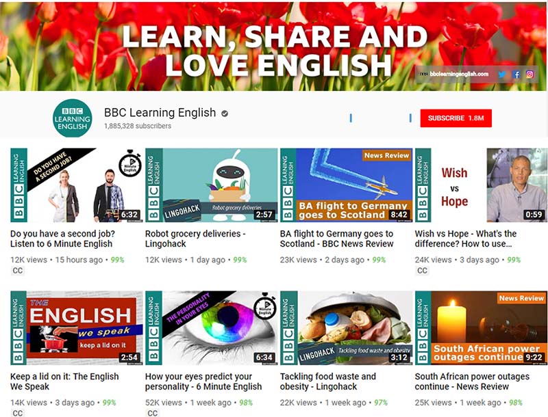 9 kênh youtube học IELTS hay - BBC Learning English