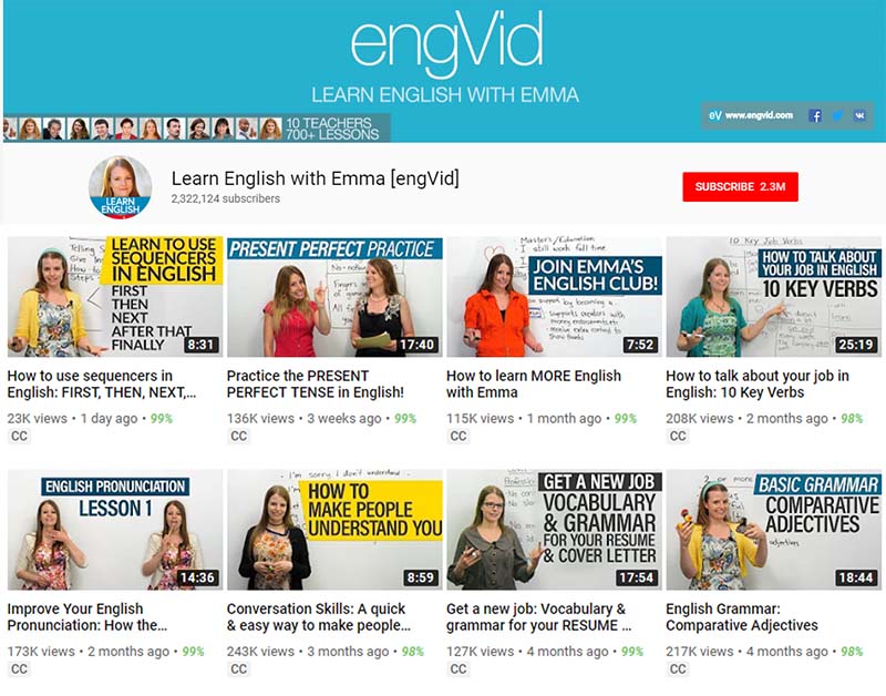 9 kênh youtube học IELTS hay -  Learn English with Emma [engVid]