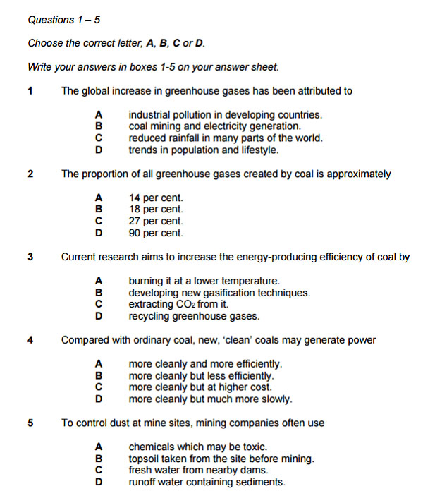 IELTS Reading - Dạng câu hỏi  Multiple choice