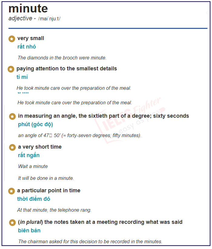 Words with several meanings - từ nhiều nghĩa