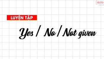 Unit 13: Luyện tập True/ False/Not given hoặc Yes/ No/Not given
