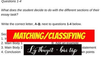 IELTS Listening - Hướng dẫn cách làm bài MATCHING/CLASSIFYING