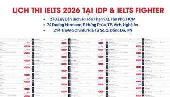 Lịch thi IELTS IDP tại phòng thi IELTS Fighter 2026