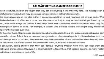 Bài mẫu và từ vựng hay đề Writing Cambridge IELTS 15