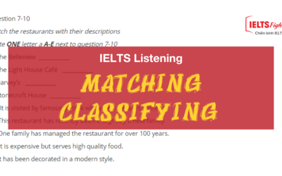 Sharpen your IELTS Listening Skill - MATCHING / CLASSIFYING