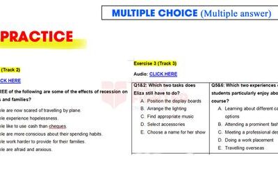 Bài luyện tập IELTS Listening Multiple Choice dạng Multiple Answer