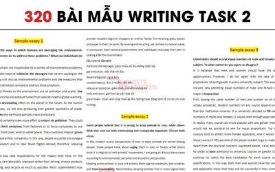 Tổng hợp 320+ bài mẫu IELTS Writing Task 2