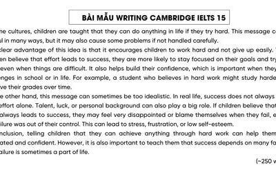 Bài mẫu và từ vựng hay đề Writing Cambridge IELTS 15