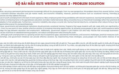 Tổng hợp bài mẫu Writing Task 2 Problem - Solution, Cause - Effect