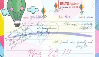 Pre83 - Em rất vui khi đã chọn IELTS Fighter và được học lớp cô "Chuối"