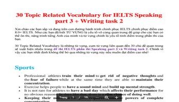 30 Topic Related Vocabulary for IELTS