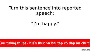 Câu tường thuật (Reported Speech) kèm bài tập có đáp án