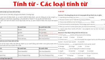 Tính từ trong tiếng Anh (Adjectives) - Vị trí, cách hình thành tính từ và bài tập