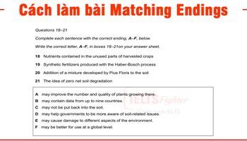 IELTS Reading: Chiến thuật làm bài MATCHING SENTENCE ENDINGS
