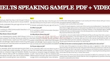 IELTS Speaking test sample questions and answers