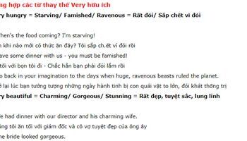 Các từ thay thế cho Very để tránh nhàm chán