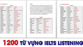 Tổng hợp từ vựng IELTS Listening theo chủ đề