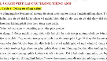 Viết lại câu trong tiếng Anh (Paraphrase) và bài tập có đáp án
