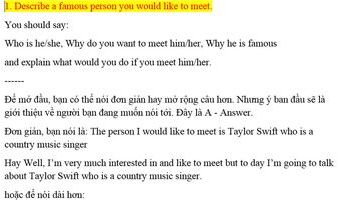 Tổng hợp đề thi IELTS Speaking Describe a person