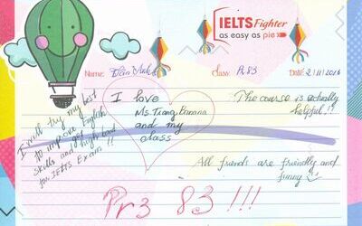 Pre83 - Em rất vui khi đã chọn IELTS Fighter và được học lớp cô "Chuối"