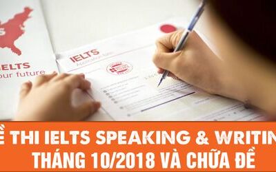 Đề thi IELTS Speaking và Writing tháng 10/2018 và hướng dẫn giải đề