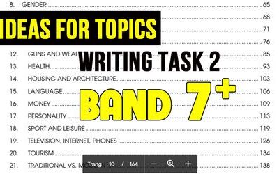 {Ebook Writing Task 2} Ideas for IELTS topics - band 7.0+