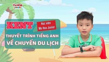 Bạn Kent - Học viên Ms Hoa Junior tự tin nói tiếng Anh khi được hỏi về kỳ nghỉ hè