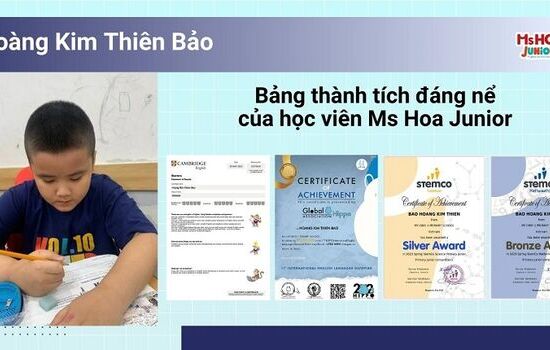Thành tích đáng nể của Bạn Hoàng Kim Thiên Bảo - học viên Ms Hoa Junior