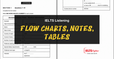 IELTS Listening: Dạng câu hỏi Flowcharts, Notes, Tables, Summaries And Forms