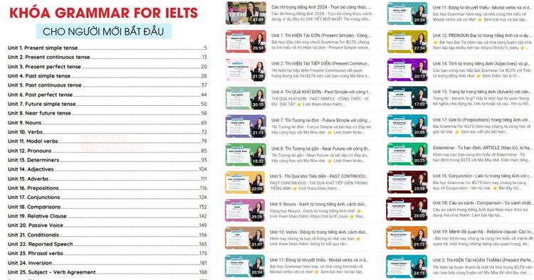 Khóa học Ngữ pháp tiếng Anh Grammar for IELTS online miễn phí, bài giảng từ giáo viên 8.5 IELTS