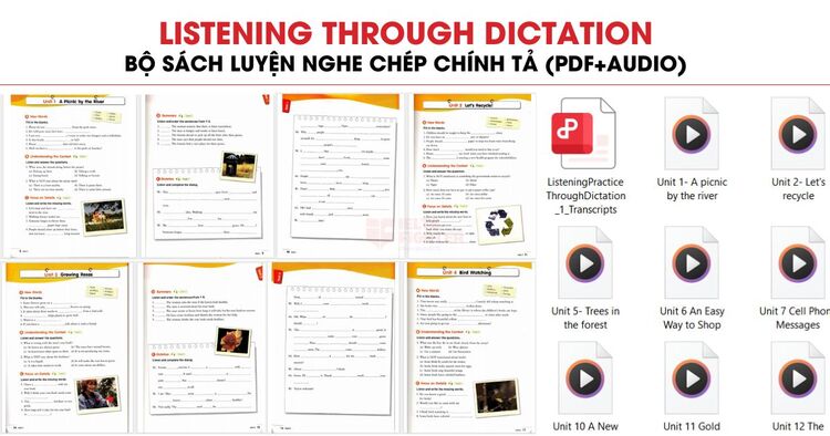 Listening Through Dictation - Bộ sách luyện Nghe chép chính tả hay