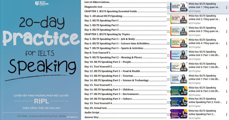 Tải ngay Ebook 20-day Practice for IELTS Speaking kèm video bài giảng hay