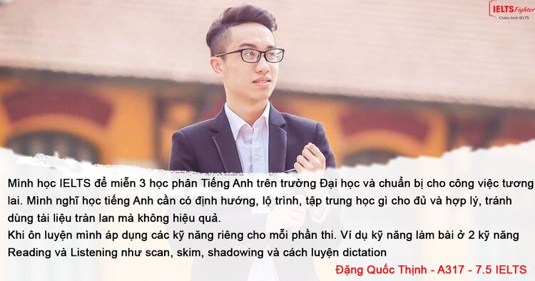 Bứt phá ấn tượng: 2 tháng Quốc Thịnh tăng 2.5 điểm IELTS!!!