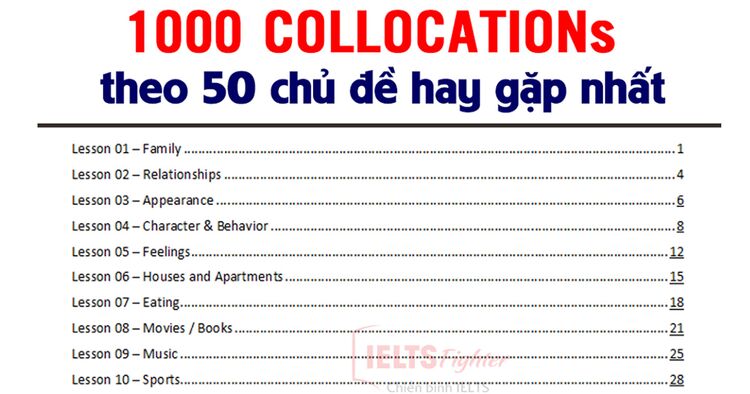 Collocation là gì? 1000 collocations hay kèm tài liệu học collocations chất lượng nhất