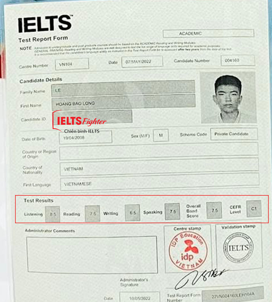 bảo long 7.5 ielts 2