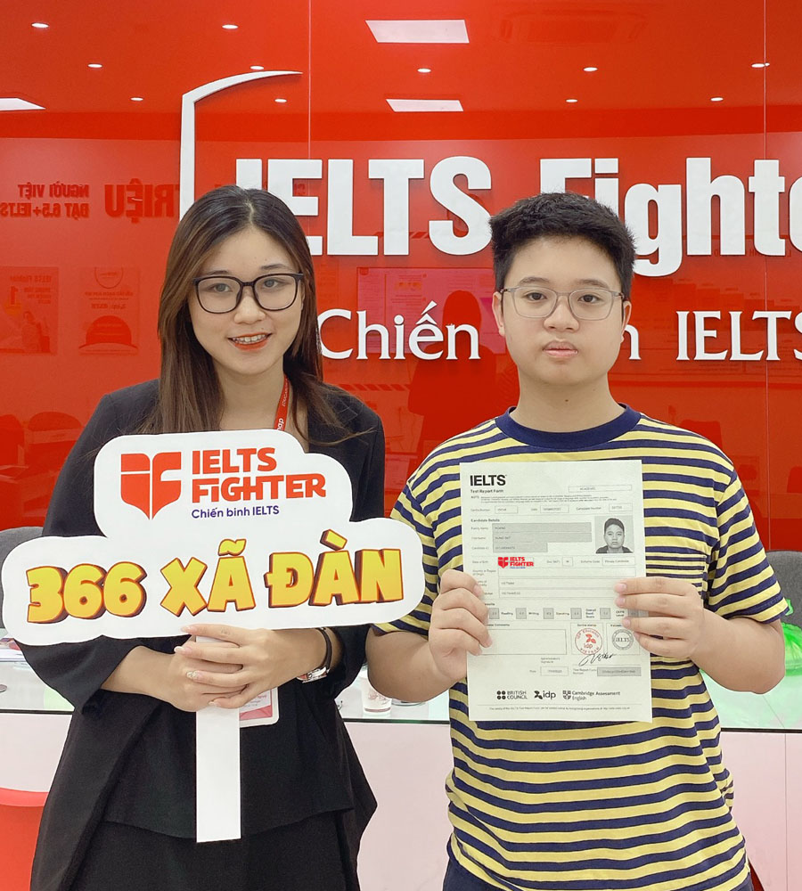 lớp ielts 1 kèm 1 Hưng đạt 7.0 IELTS