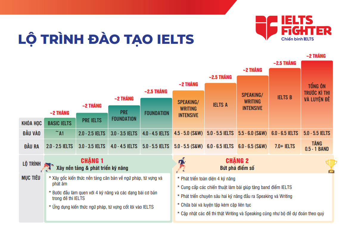 Lộ trình luyện thi IELTS tại IELTS Fighter