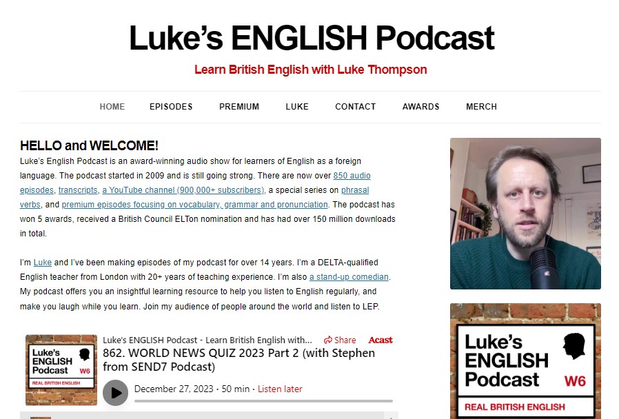 Kênh podcast Luke's English