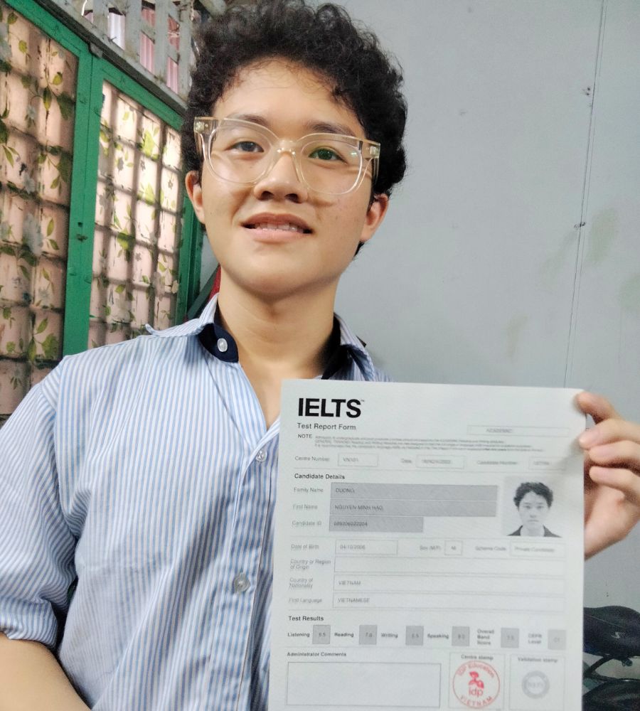 Học viên IELTS Fighter Minh Hào và thành tích 7.5 overall