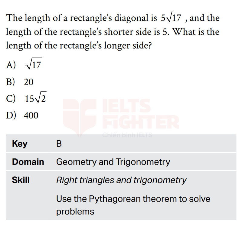 Cấu trúc đề thi SAT Math Geometry and Trigonometry 2
