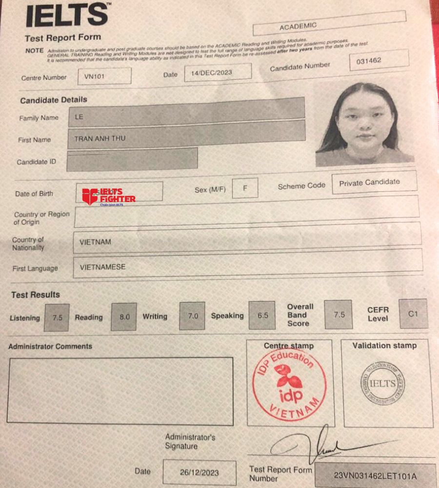 Bộ tứ học viên IELTS Fighter Hồ Chí Minh thành công đạt mục tiêu 7.0 ...