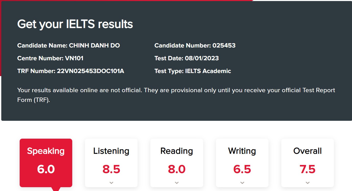 Đỗ Chính Danh 7.0 IELTS