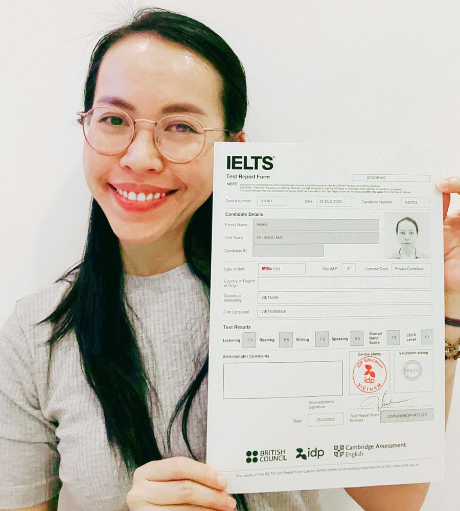 Phan Thị Ngọc Mai  7.5 IELTS