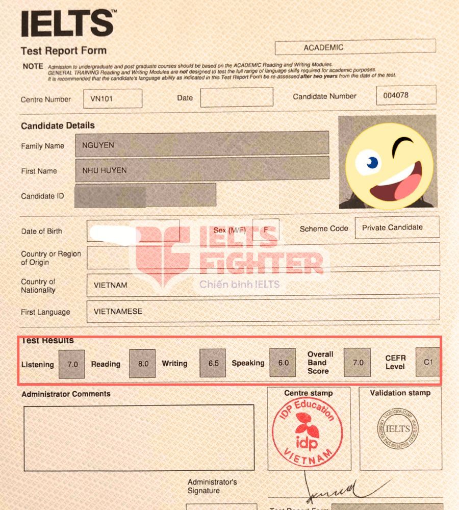Như Huyền - học viên lớp B484 đạt 7.0 IELTS
