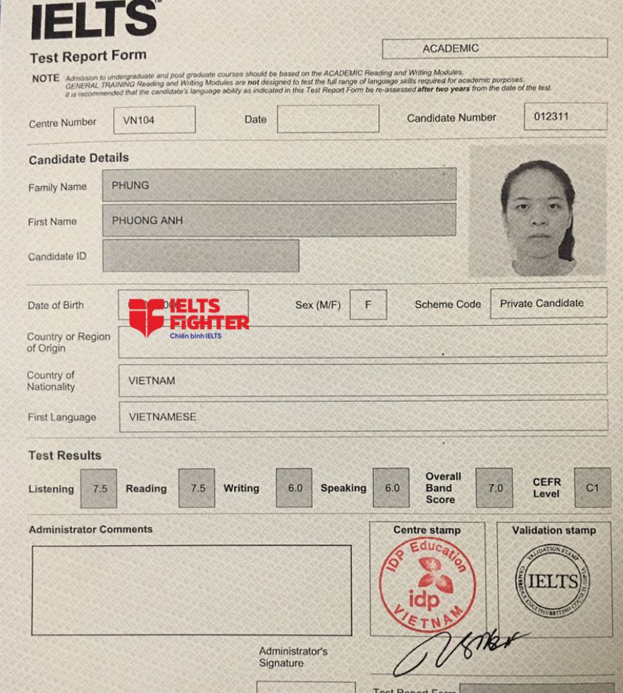 Phương Anh 7.5 IELTS