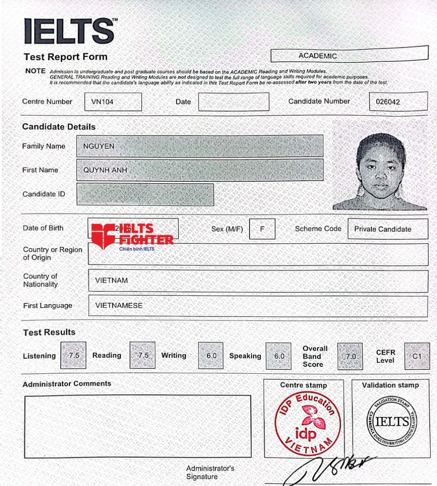 Quỳnh Anh 7.0 IELTS