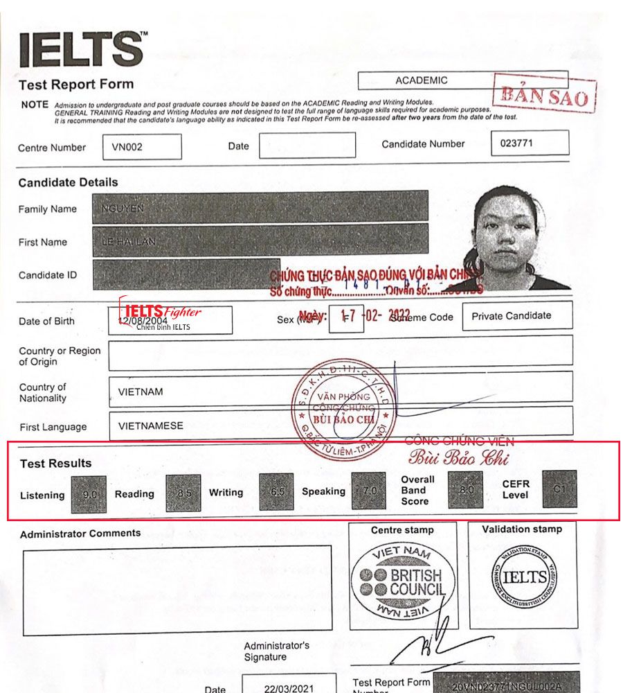 review ielts fighter từ học viên 8.0 ielts hải lan