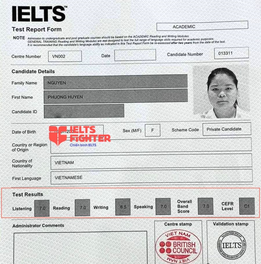 phương huyền 7.0 ielts