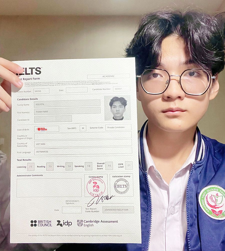nguyễn thành nam 7.5 ielts