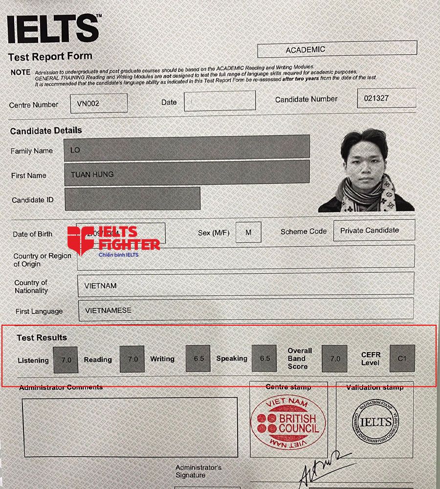 tuấn hùng 7.0 ielts